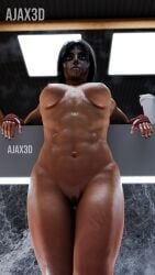 1girls 3d ajax3d black_hair breasts caveira_(rainbow_six) dark-skinned_female dark_skin facepaint female latina nipples pussy rainbow_six rainbow_six_siege solo toned toned_female ubisoft