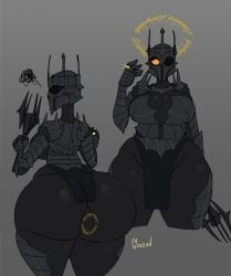 1girls alt alternate_version_available anus anus_bulge armor armored_female ass back_view big_breasts blush breasts bubble_butt child_bearing_hips dat_ass enormous_ass enormous_breasts fat_ass female female_only giant_ass gigantic_ass gigantic_breasts glazed_(artist) glowing_eye holding_weapon huge_ass huge_breasts large_ass large_breasts lord_of_the_rings mace massive_ass massive_breasts ring rule_63 runes sauron_(lotr) shadow_of_mordor shadow_of_war thick thick_thighs thunder_thighs voluptuous voluptuous_female
