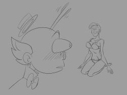 1boy 1girls billy_buckaroo doctor_who female harmfulplant line_art male mr_ring-a-ding nude real_person self_insert sketch