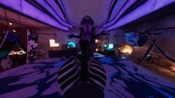 3d anthro bed bedroom big_breasts bouncing_breasts breasts breath cowgirl_position cumflated_belly cumflation horsecock lactation milk musky pov riding scalie snake sucking sweat sweaty tagme tongue tongue_out video vrchat