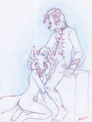 anthro bellboy bonk canine canine_penis clothing collar cum dalmatian fellatio fur furry gay hat hotel knot leash luckywolf male nude oral oral_sex penis sex shirt spots sucking uniform wolf