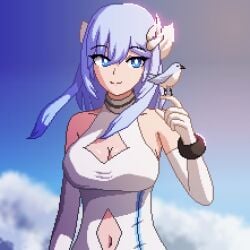 big_breasts big_breasts big_thighs big_titties blue_hair clothing curvaceous curvaceous_female curvaceous_figure curvy curvy_figure curvy_hips female female_focus female_only long_hair original original_character pixel_art seiko093