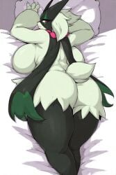 ai_generated anthro anthro_only ass ass_focus big_ass big_breasts big_butt big_thighs butt_focus cat_ears feline female female_only furry furry_ears furry_female furry_only furry_tail green_body green_fur huge_ass huge_breasts huge_butt lying lying_down lying_on_bed lying_on_stomach mask meowscarada only only_female only_furry pokémon_(species) pokemon pokemon_(species) solo solo_anthro solo_female tail thick thick_ass thick_thighs thighhighs thighs