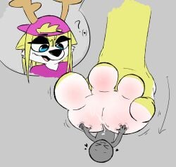 4_toes absurd_res anthro bodily_fluids cum deer duo feet foot_fetish foot_play footjob genital_fluids hi_res humanoid macro male male/male mammal nouvaera paws sex toes