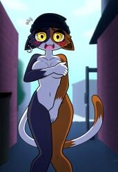 ai_generated alley covering covering_self embarrassed embarrassed_nude_female epic_games fortnite fortnite:_battle_royale meow_skulls_(fortnite) meowskulls nude outdoors public public_nudity