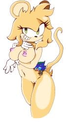 amilkes_(artist) amilkes_the_hedgehog ass big_breasts breasts fan_character green_eyes jvucgcv mouse_ears mouse_tail mox_the_mouse sonic_(series) sonic_the_hedgehog_(series) yellow_fur