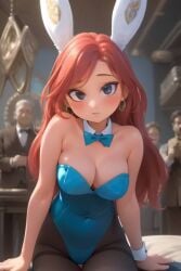 ai_generated blue_eyes chelsea_(ruby_gillman) chelsea_van_der_zee dreamworks female red_hair reverse_bunnysuit ruby_gillman,_teenage_kraken universal_studios