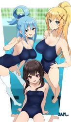 3girls adult adult_female ankles aqua_(konosuba) aqua_hair aqua_hair_female arm_support armpit_crease armpit_peek armpits ass bare_armpits bare_arms bare_calves bare_hands bare_hips bare_knees bare_legs bare_shoulders bare_skin bare_soles bare_thighs bare_toes barefoot belly belly_button bikini black_bikini black_one-piece_swimsuit black_swimsuit black_swimwear blonde_eyebrows blonde_female blonde_hair blonde_hair_female blue_eyebrows blue_eyes blue_eyes_female blue_hair blue_hair_female blurred_background blurry_background blush blush_face blush_lines blushed_face blushing_at_viewer blushing_face blushing_female braid braided_hair breasts brown_eyebrows brown_hair brown_hair_female busty busty_female busty_girl butt_crack_outline calves child_bearing_hips cleavage collarbone covered_areola covered_areolae covered_crotch covered_nipples covered_pussy covered_vagina cross_hair_ornament curvy curvy_body curvy_female curvy_figure curvy_hips curvy_teen darkness_(konosuba) dot_nose elbows embarrassed_exposed_female embarrassed_female exposed_armpits exposed_arms exposed_hips exposed_legs exposed_shoulders exposed_skin exposed_thighs exposed_toes eyebrows_visible_through_hair fair_skin feet female female_focus female_only fingernails fingers flat_belly flat_breasts flat_chest flat_chested full_body groin hair_between_eyes hair_ornament hair_ornaments hairless_armpits hand_on_chest hand_on_floor hand_on_ground hand_on_hip hand_on_leg hand_on_own_chest hand_on_own_hip hand_on_own_leg hand_on_own_thigh hand_on_thigh hands_on_floor hands_on_ground hanging_breasts high_resolution highres hourglass_figure jampen knee_socks knees kneesocks kono_subarashii_sekai_ni_shukufuku_wo! large_breasts lean_body lean_figure leaning_forward legs legs_closed legs_together legwear light-skined_female light-skinned light-skinned_female light_skin light_skin_female light_skinned light_skinned_female long_hair looking_at_viewer looking_up looking_up_at_viewer mature mature_female megumin multiple_females multiple_girls narrow_waist navel one-piece_swimsuit open_mouth open_mouth_smile overknees pale pale-skinned_female pale_skin pale_skinned_female parted_lips petite petite_body petite_breasts petite_female petite_girl petite_tits ponytail pussy red_eyes red_eyes_female scarlet_eyes school_swimsuit seductive_armpits seductive_body seductive_cleavage seductive_hips seductive_thighs shaved_armpits shoulders sideboob sidelocks sitting skinny skinny_female skinny_girl skinny_waist slender_body slender_waist slim_girl slim_waist small_breasts smile smiley_face smiling_at_viewer smooth_armpits smooth_chest smooth_skin smug socks soles standing stockings swimsuit swimwear teen_girl teenage_girl teenager thick_ass thick_thighs thigh_highs thighhighs thighs thin_waist toes tongue upper_body useless_goddess v-line white_knee_socks white_legwear white_socks white_stockings white_thigh_highs white_thighhighs wide_hips yellow_eyebrows yellow_hair yellow_hair_female