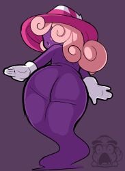 2girls aggressykhressy ass big_ass dat_ass girly goombella huge_ass looking_at_viewer looking_back mario_(series) nude paper_mario paper_mario:_the_thousand-year_door purple_skin tagme trans_woman transfem vivian_(paper_mario) witch_hat