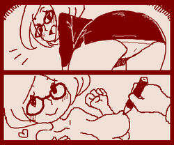 blush breasts clothing glasses heart lowres mob_face monochrome nikki_(swapnote) nintendo no_nipples panties pantyshot swapnote