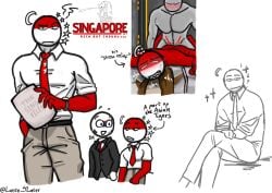 2boys anon business_attire business_suit countryhumans latte_4later male male/male male_only office_worker singapore_(countryhumans) south_korea_(countryhumans) tie