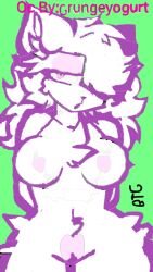 beatrice_(grungeyogurt) big_breasts breasts female furry grungeyogurt heart-shaped_pupils nude oc someone_else's_oc white_fur