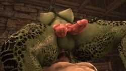 animated argonian big_breasts facesitting futanari male/futa multi_penis no_sound penis rayhuma scalie tagme thick_thighs video