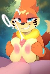 ai_backsash ai_generated anthro backsash breasts buizel canine_pussy female_only furry furry_female furry_only game_freak pokemon pokephilia