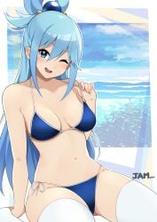 1girls adult adult_female aqua_(konosuba) aqua_hair aqua_hair_female arm_support bare_arms bare_belly bare_chest bare_hands bare_hips bare_midriff bare_navel bare_shoulders bare_skin bare_thighs belly belly_button bikini bikini_bottom bikini_only bikini_pull bikini_top bikini_top_pull blue_bikini blue_bikini_bottom blue_bikini_only blue_bikini_top blue_eyebrows blue_eyes blue_eyes_female blue_hair blue_hair_female blue_string_bikini blue_swimsuit blue_swimwear blush blush_face blush_lines blushed_face blushing_at_viewer blushing_face blushing_female breasts breasts_apart busty busty_female busty_girl cleavage collarbone curvy curvy_body curvy_female curvy_figure curvy_hips dot_nose exposed_arms exposed_belly exposed_chest exposed_hips exposed_midriff exposed_navel exposed_shoulders exposed_skin exposed_thighs eye_closed eyebrows_visible_through_hair fair_skin female female_focus female_only fingernails fingers groin hair_between_eyes hair_ornament hair_ornaments high_resolution highres hourglass_figure jampen knee_socks kneesocks kono_subarashii_sekai_ni_shukufuku_wo! lean_body lean_figure legs legwear light-skined_female light-skinned light-skinned_female light_skin light_skin_female light_skinned light_skinned_female long_hair looking_at_viewer mature mature_female medium_breasts narrow_waist navel one_eye_closed one_eye_open open_mouth open_mouth_smile overknees pale pale-skinned_female pale_skin pale_skinned_female parted_lips ponytail pussy shoulders side-tie_bikini sitting sitting_on_ass sitting_on_floor sitting_on_ground slender_body slender_waist slim_girl slim_waist smile smiley_face smiling smiling_at_viewer smooth_skin solo stockings string_bikini swimsuit swimsuit_pull swimwear thick_thighs thigh_highs thighhighs thighs thin_waist tongue upper_body useless_goddess v-line white_knee_socks white_legwear white_stockings white_thigh_highs white_thighhighs wide_hips wink winking winking_at_viewer winking_eye