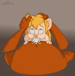 3_toes 4_fingers anthro anthro_on_anthro anthro_penetrated anthro_penetrating anthro_penetrating_anthro blonde_eyebrows blonde_hair blue_eyes bodily_fluids brown_body brown_fur chip_'n_dale_rescue_rangers cum cum_from_nose cum_in_nose cum_inside disney duo eyebrows feet fellatio female female_penetrated fingers forced fur gadget_hackwrench genital_fluids hair hi_res larger_male male male/female male_penetrating male_penetrating_female mammal mouse murid murine oral penetration penile pink_nose rape rodent sex size_difference smaller_female tan_body tan_fur toes vylfgor