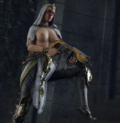 3d female galena_(quake_champions) human missally quake quake_champions topless video_games