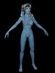 1girls 3d 3d_(artwork) 3d_model blue_skin breasts female heisenburger52 mission_vao nipples nude pussy solo star_wars twi’lek