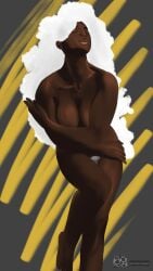 african african_female big_breasts cowtrunks dark-skinned_female marvel marvel_comics pubic_hair storm_(x-men) very_dark_skin white_hair x-men