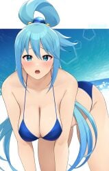 1girls adult adult_female all_fours aqua_(konosuba) aqua_hair aqua_hair_female arm_support ass bare_arms bare_back bare_belly bare_chest bare_hands bare_hips bare_legs bare_midriff bare_navel bare_shoulders bare_skin bare_thighs bikini bikini_bottom bikini_only bikini_top blue_background blue_bikini blue_bikini_bottom blue_bikini_only blue_bikini_top blue_eyebrows blue_eyes blue_eyes_female blue_hair blue_hair_female blue_sky blue_string_bikini blue_swimsuit blue_swimwear blush blush_face blush_lines blushed_face blushing_at_viewer blushing_face blushing_female breasts busty busty_female busty_girl cleavage clouds collarbone curvy curvy_ass curvy_body curvy_female curvy_figure curvy_hips cyan_hair cyan_hair_female day daylight daytime dot_nose embarrassed embarrassed_exposed_female embarrassed_expression embarrassed_female exposed_arms exposed_back exposed_belly exposed_chest exposed_hips exposed_legs exposed_midriff exposed_navel exposed_shoulders exposed_skin exposed_thighs fair_skin female female_focus female_naked female_only hair_between_eyes half_naked half_nude hanging_breasts high_resolution highres horizon jampen kono_subarashii_sekai_ni_shukufuku_wo! large_breasts lean_body lean_figure legs light-skined_female light-skinned light-skinned_female light_skin light_skin_female light_skinned light_skinned_female long_hair looking_at_viewer mature mature_female naked naked_female naked_woman narrow_waist nude nude_female nudity ocean open_mouth outdoor outdoor_nudity outdoors outside pale pale-skinned_female pale_skin pale_skinned_female parted_lips partially_naked sea seaside semi_nude shoulders simple_background sky slender_body slender_waist slim_girl slim_waist smooth_skin solo string_bikini swimsuit swimwear thick_ass thick_thighs thighs thin_waist tongue upper_body white_background