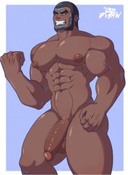 abs all_draw balls bara biceps big_balls big_penis dark-skinned_male male male_nipples male_only manly matt_(pokemon) muscular_male nintendo nipples nude pecs penis pokemon pokemon_(game) pokemon_rse team_aqua