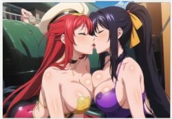 2females 2girls 2women ai_generated akeno_himejima girl_on_girl high_school_dxd lesbian_couple lesbian_kiss lesbian_sex rias_gremory yuri yuri yuri