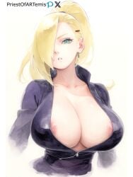 1girls ai_generated areola_slip big_breasts blonde_hair female female_only green_eyes huge_breasts ino_yamanaka long_hair naruto naruto_(series) naruto_shippuden open_clothes ponytail priestofart simple_background solo solo_female solo_focus tagme tagme_(artist) tagme_(character) upper_body white_skin