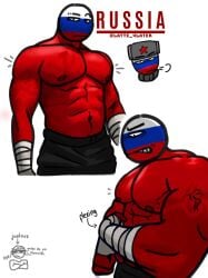 2boys bara big_pecs big_pectorals countryhumans flexing latte_4later male male_only pecs pectorals russia_(countryhumans) shirtless solo solo_male vein veins