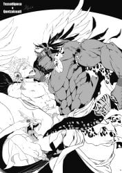 2boys abs american_mythology angel_and_devil armband ass_juice aztec_mythology bara barefoot beefy biceps black_sclera clawed_feet clawed_fingers claws crying crying_with_eyes_open dark-skinned_male dark_hair dark_skin deity deity_on_deity erection erection_under_clothes feathered_wings feathers gay god goma_saba grabbing grabbing_neck headband headgear holding_dagger holding_object holding_weapon hunk imminent_sex jaguar jewelry legs_up light_hair loincloth male male/male male_only manly mature_male mayan_mythology mesoamerican_mythology monochrome muscles muscular muscular_arms muscular_male mythology pale-skinned_male pale_skin pecs quetzalcoatl sharp_teeth short_hair six_pack snake spread_legs tattoo tattoo_on_hand tears teeth_showing tezcatlipoca thick_arms threatening toes topless tough_guy veiny_arms veiny_muscles wings yaoi