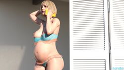 1girls 3d ashley_graham belly big_belly big_breasts blonde_hair breasts cellphone durabo female nipple_slip nipples phone pregnant resident_evil smartphone solo wardrobe_malfunction