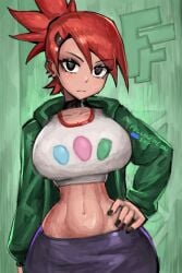 1girls big_breasts blue_eyes cartoon_network clothed clothing color female female_focus female_only foster's_home_for_imaginary_friends frankie_foster hi_res large_breasts light-skinned_female light_skin looking_at_viewer red_hair saiykik short_hair solo solo_female tagme thick_thighs