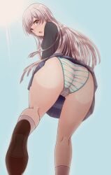 ass blush clothed d4dj izumo_saki looking_at_viewer mokocchi_(susanootransam) panties school_uniform schoolgirl upskirt