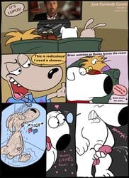 angry_beavers balls beaver brian_griffin canine comic crossover daggett dog domestic_dog english_text family_guy furry gregory_house johnofe just_furiends male mammal marsupial nickelodeon norbert penis rocko rocko's_modern_life rodent text wallaby yaoi