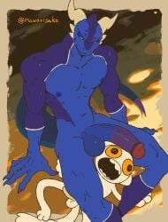 2boys 2d abstract_background animated animated anthro_on_anthro balls balls_on_face between_thighs big_dom_small_sub blue_body cartoony cat_ears cat_tail cute dominant_male dragon e-zoid erection felid feline feline_humanoid gasp gasping gay genitals glans glistening glistening_penis half-erect hand_on_thigh horns humanoid_genitalia humanoid_penis male_only mawarisaka3 multicolored_body muscular_arms muscular_male muscular_thighs mythological_creature mythological_scalie navel nipples nude nude_male pecs pectorals penis scalie scissoring sharp_teeth short_playtime sitting size_difference squish tagme tail toony two_tone_penis uncut vein veiny_penis wao_(e-zoid) white_body yaoi yellow_sclera