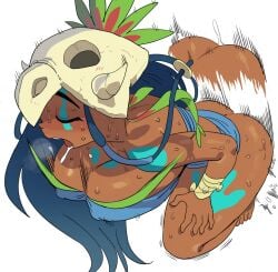 1girls big_ass big_breasts body_markings bouncing_breasts curvy dark-skinned_female dark_skin erect_nipples erect_nipples_under_clothes holly_luya_(rayman) huge_breasts nipple_bulge nymph_(rayman) rayman_(series) rayman_origins shaking_ass shaking_butt sweat sweating tattoo thick_thighs wide_hips yuta_agc