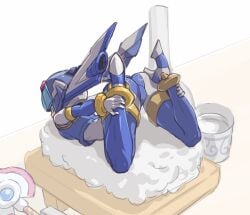 1girls android ass ass_up cameltoe fairy_leviathan kiyosiai mega_man mega_man_zero robot thighhighs yoga_pose_meme_2026