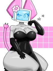 1girls azure_tan breasts female female_only monitor_head oc original_character tagme tagme_(character) thighs tv_head