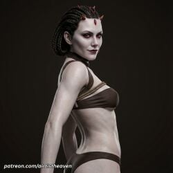 ai_generated airtist alien alien/human alien_girl alien_humanoid animated athletic bikini bikini_bottom bikini_top black_hair bra close-up close_up closeup dark_side female female_only fit force_unleashed high_resolution highres looking_at_viewer maris maris_brood panties patreon star_wars star_wars:_the_force_unleashed tagme thong underwear video white_body