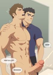 2boys 2males balls bara big_penis black_hair black_pants blue_shirt boner brown_hair clothed_male_nude_male clothed_on_nude cmnm cum cum_on_penis cum_squirt cum_squirting cumming cumming_from_handjob cumming_from_masturbation cumshot ejaculating ejaculating_cum ejaculation erect_penis erection gay handjob hard_on indoor_masturbation indoor_nudity intense_orgasm jacking_off_another jacking_off_partner jackingoff_another jerking_off_another jerkingoff_another looking_pleasured male male_focus male_masturbation male_nipples male_only male_orgasm masturbating_another masturbating_other muscles muscular muscular_male naked_male naked_man naked_masturbation navel nipples nude_male one_handed_masturbation orgasm orgasm_face original original_character penile_masturbation penis projectile_cum short_hair stiffy stroking stroking_cock stroking_penis trembling yaoi zhadoiz