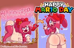 ass_expansion ass_growth big_ass big_breasts birdetta birdetta_(princessbirdetta) birdo burping digested digested_prey digestion digestion_noises heart huge_ass huge_thighs lying_on_stomach mar10_day mario_(series) massive_ass peace_sign princessbirdetta_(artist) same_size_vore sequence soft_vore struggling struggling_prey super_mario_bros. tattoo tattooification thick_thighs unwilling unwilling_prey unwilling_vore vore vore_belly