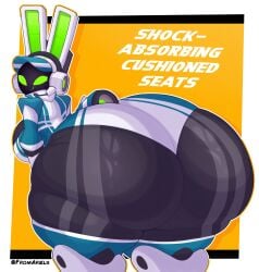 1girls anthro ass big_ass big_breasts breasts bunny_ears bunny_girl clothed clothing curvy english_text female female_focus female_only fromariels furry green_eyes headgear headset huge_ass looking_at_viewer looking_back mechanical project_turboblast rabbit rabbit_ears rabbit_girl rabbit_tail robot robot_girl sexy simple_background tagme tagme_(artist) tempo_(project_turboblast) thick_thighs voluptuous wide_hips