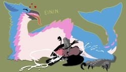 2024 absurd_res all_the_way_through avian bird black_body black_feathers blue_body blue_feathers bodily_fluids claws corvid corvus_(genus) cum cum_inside cum_through dinosaur dromaeosaurid einin feathers fellatio feral feral_on_feral genital_fluids genitals hi_res irrumatio knot knotting male oral oral_knotting oral_penetration oscine passerine penetration penile penis penis_in_mouth prehistoric_species raven reptile ryke ryke_sellwing saurischian scalie sex shark_tail size_difference slit_penetration slit_play theropod white_body white_feathers