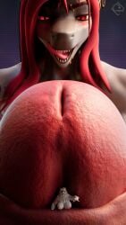 3d abstract_background aleirsa_rittgarde anthro big_breasts big_penis cock_pointing_towards_viewer decompose earrings eyebrow_piercing foreskin futanari giantess intersex leothemodeler leothemodeler_(modeler) licking_lips looking_down_the_barrel macro macro_on_micro micro micro_in_foreskin micro_on_penis naked nude penis penis_towards_viewer piercing red_eyes red_hair shark_girl sharp_teeth tagme_(character) tattoo uncircumcised uncut white_hair