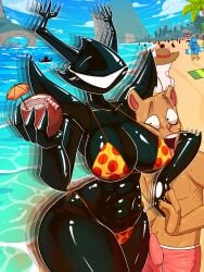1boy 2026 2d 2d_(artwork) 3girls 78_g00n 87_g0d abs anthro antlers arm_around_partner background_characters beach big_breasts bikini black_antlers black_body boner boner_in_pants boner_under_clothes breasts brown_fur brown_skin burgerpants coconut color colored deer deer_antlers deer_girl deltarune detailed_background digital_drawing_(artwork) digital_media_(artwork) duo erect erect_penis erect_penis_under_clothes erect_under_clothes erection erection_under_clothes face_against_breast felid feline female female_humanoid female_knight fur glistening glistening_abs glistening_body glistening_breasts glistening_skin glistening_thighs hips holding holding_object humanoid jerry_(undertale) knight looking_at_breasts male mammal martlet_(undertale_yellow) penis pizza_bikini roaring_knight shadow_creature shocked shocked_expression shocked_eyes straw thick_thighs thighs toriel umbrella undertale_(series) undertale_yellow video_game_character wide_hipped_female wide_hips