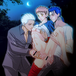 anal archer_(fate) cu_chulainn_(fate) emiya_shirou fate/stay_night fate_(series) gay human male selfcest tagme yaoi