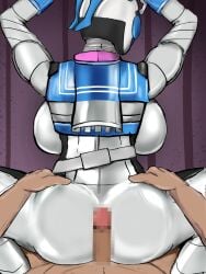 1boy 1boy1girl 1girls arms_up arms_up_over_head ass ass_bigger_than_head ass_focus back_view bodysuit breasts censored fat_ass female female_focus female_on_top heroine huge_breasts kamen_rider kamen_rider_fourze_(series) kamen_rider_nadeshiko large_breasts lying lying_on_back male male/female mesmerizing_ass nadeshiko_(kamen_rider_fourze) pov pov_male reverse_cowgirl_position riding ry4l9 silver_bodysuit skintight skintight_bodysuit straight thick thick_ass thick_thighs thighhighs thighs tokusatsu visible_breasts