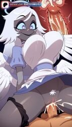 1boy 1girls 2026 ai_generated angel angel_wings artist_name black_panties breasts bust cervix chest clitoral_hood clothed_female_nude_male clothed_sex cock cross_section cum cum_in_pussy deep_penetration dick ejaculation electroworld emily_(hazbin_hotel) exposed_pussy feathered_wings female fucking halo hazbin_hotel heart hi_res high_quality high_resolution highres impregnation intercourse internal_cumshot juicy_pussy love_making overflow panties patreon patreon_username penetration penis pubic_hair pussy sex sexual_intercourse solo_focus stable_diffusion straight tight_pussy uncensored uterus vagina vaginal_penetration watermark white_hair white_wings wings x-ray