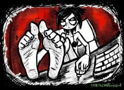 emo feet feet_up female_only i_can't_sleep nia soles_fetish switchlaid