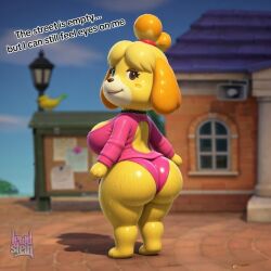 3d 3d_render ai_assisted ai_generated animal_crossing anthro ass ass_crack back back_view big_ass big_breasts big_butt big_ears canid canine choker clothed_anthro curvy curvy_female curvy_figure detailed_background digital_media_(artwork) dog_girl female female_only floppy_ears fur furry high_quality high_resolution highres isabelle_(animal_crossing) lace legwear lewdstein looking_at_viewer looking_back mammal mammal_humanoid nintendo oiled oiled_skin outdoors pink_clothing pink_panties shih_tzu socks suggestive suggestive_look sweater swimsuit tease thick_ass thick_thighs thighs toy_dog video_game_character video_game_franchise virgin_killer_sweater voluptuous wide_hips yellow_body yellow_fur