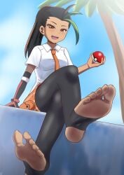 1girls feet female female_only foot_fetish foot_focus fully_clothed human nemona_(pokemon) nush_advance pokemon pokemon_sv shoes_off soles solo stirrup_legwear tag_your_filth toes